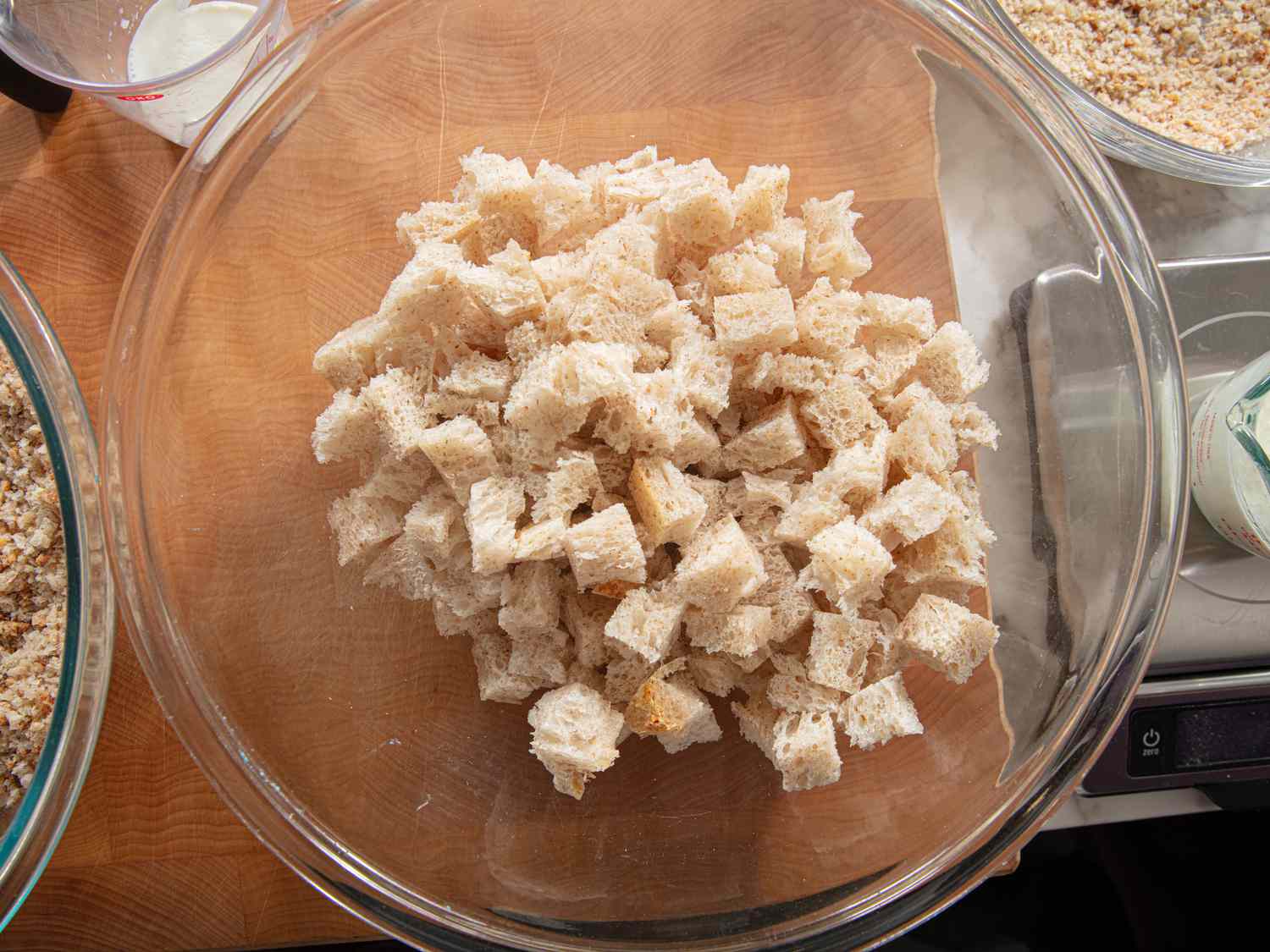 Overhead view of stale bread