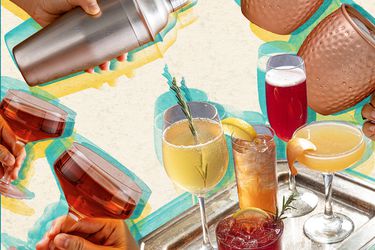 A collage of cocktails