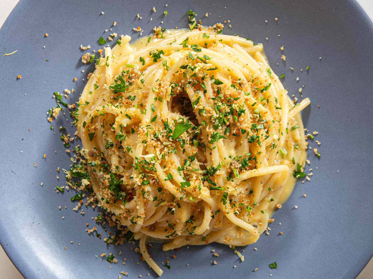 Overhead view of pasta