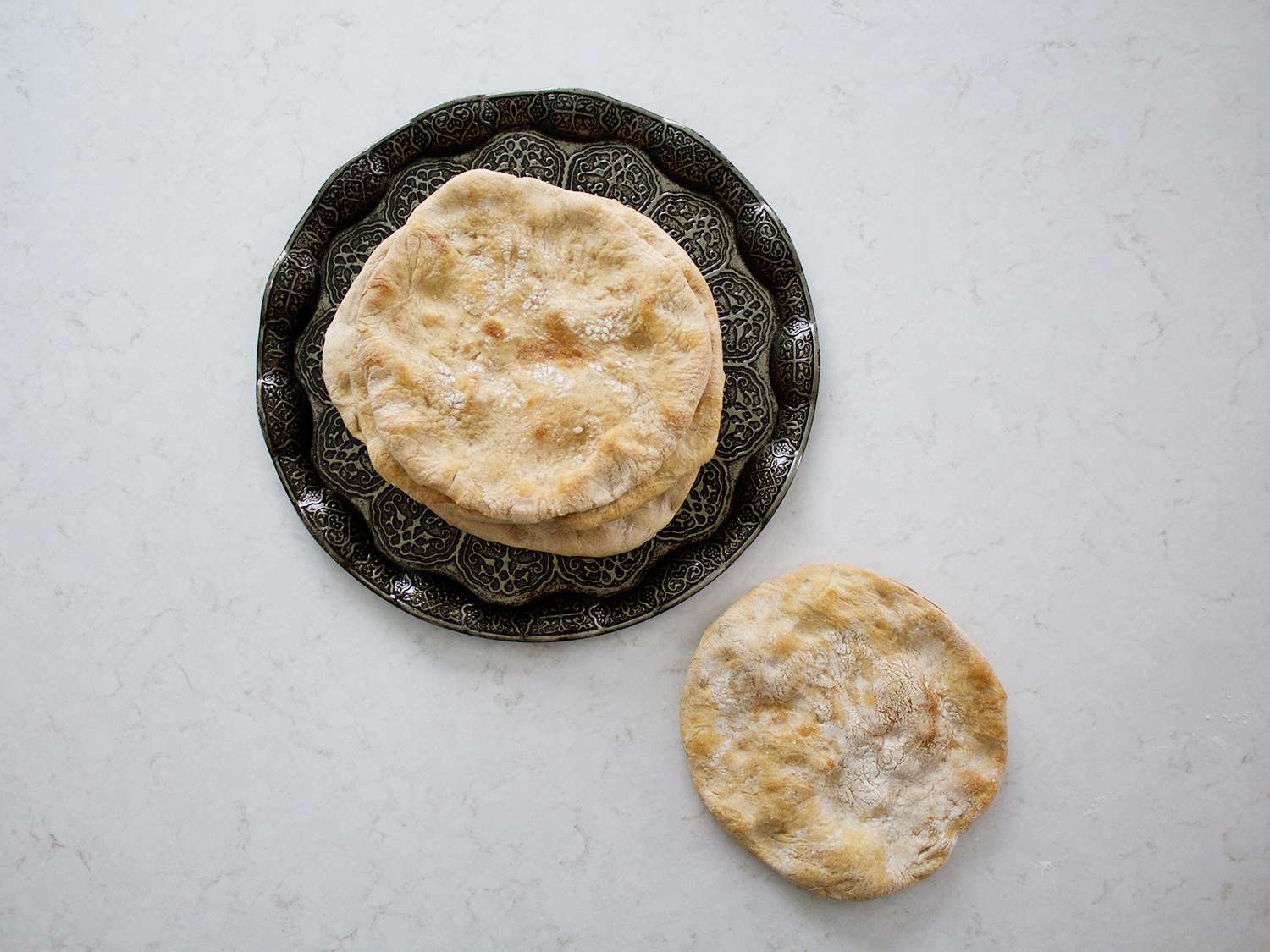 Completed taboon breads.