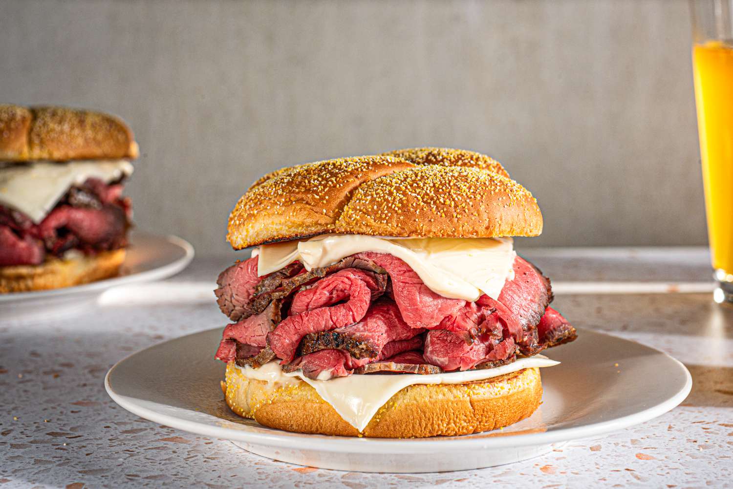 Side view of a Roast Beef Sandwich
