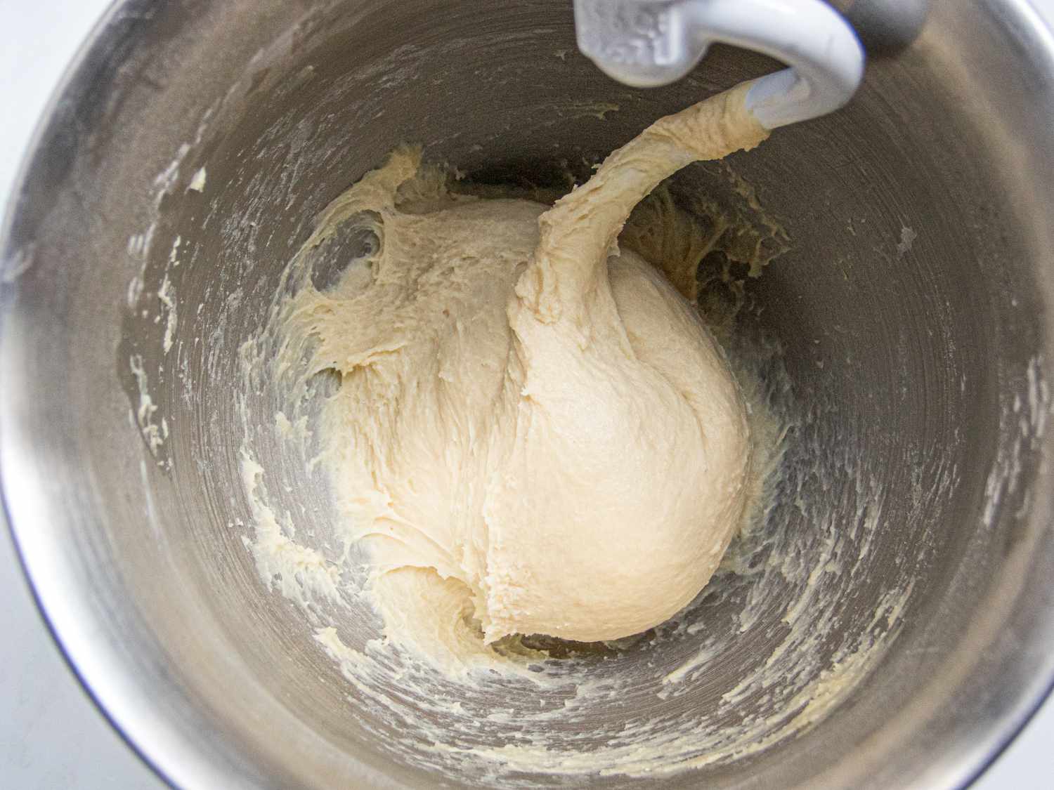 Overhead view of dough