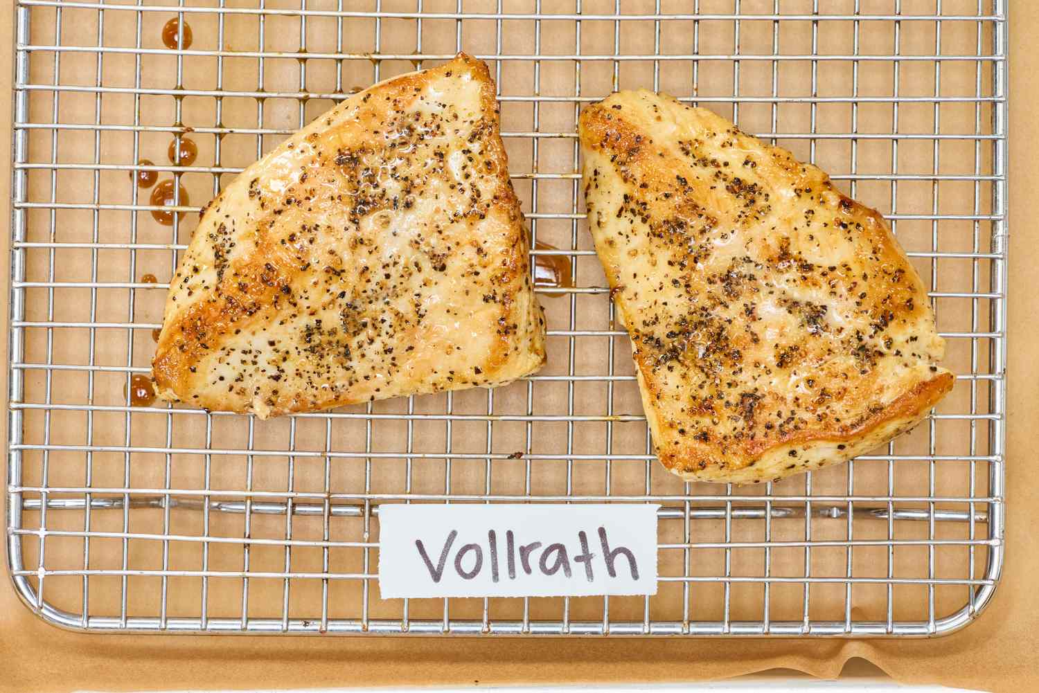 Chicken cooked in the Vollrath 12.5 Inch French Style Carbon Steel Fry Pan