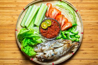 Overhead view of sambal belcan