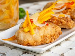 Side view of Escovitch Fish 