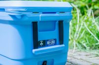 Closeup of side handle on the Coleman Pro 45 Ultra-Light Premium Hard Cooler