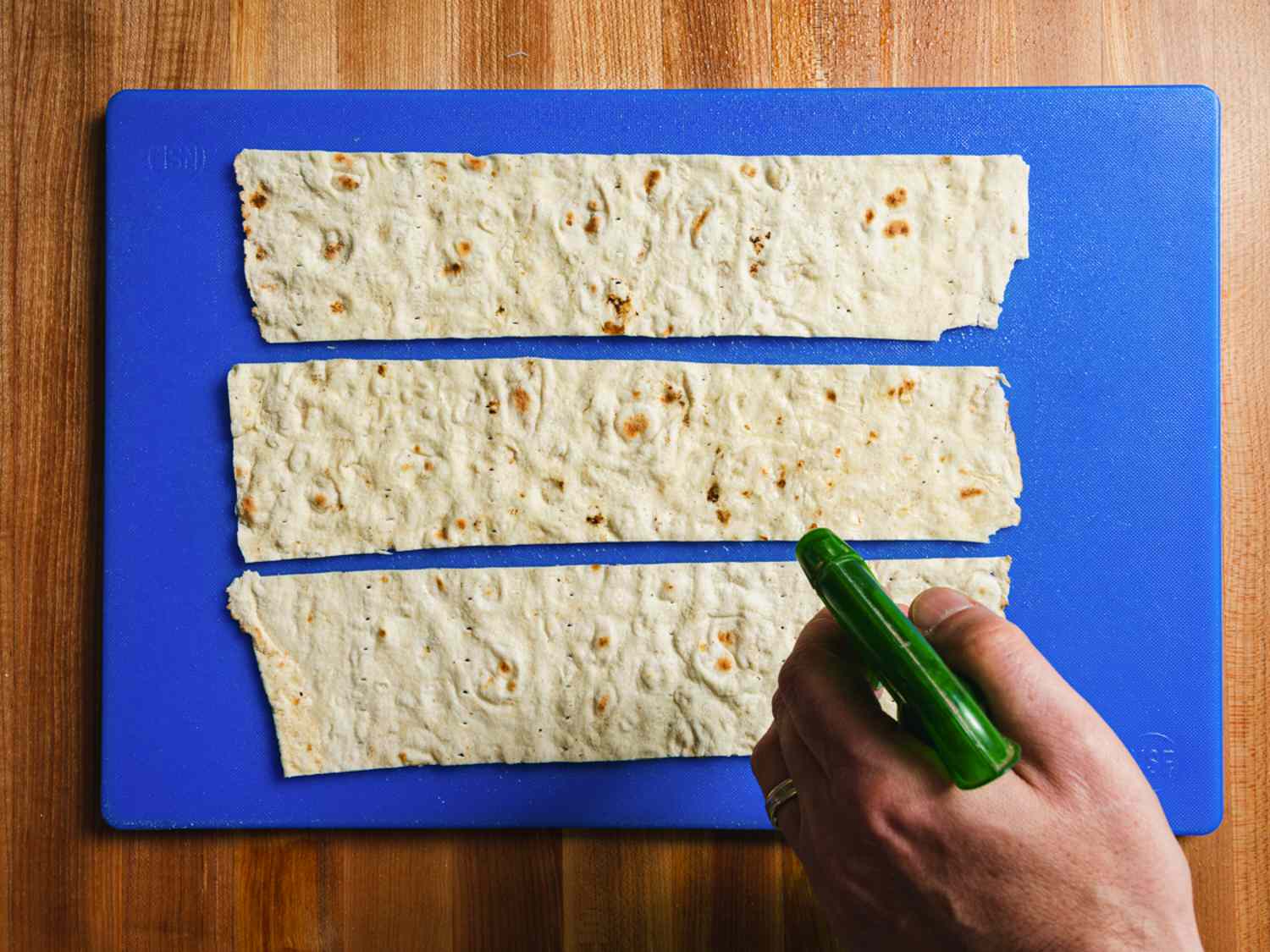 Misting lavash on a countertop.