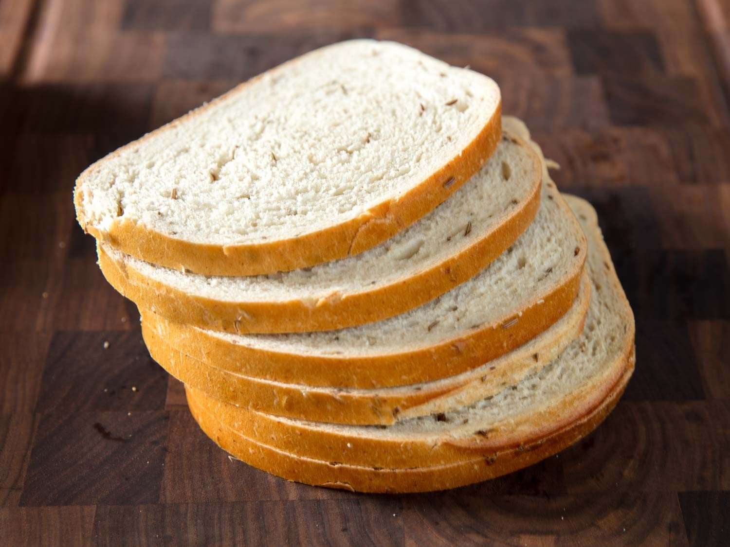 Sliced rye bread.