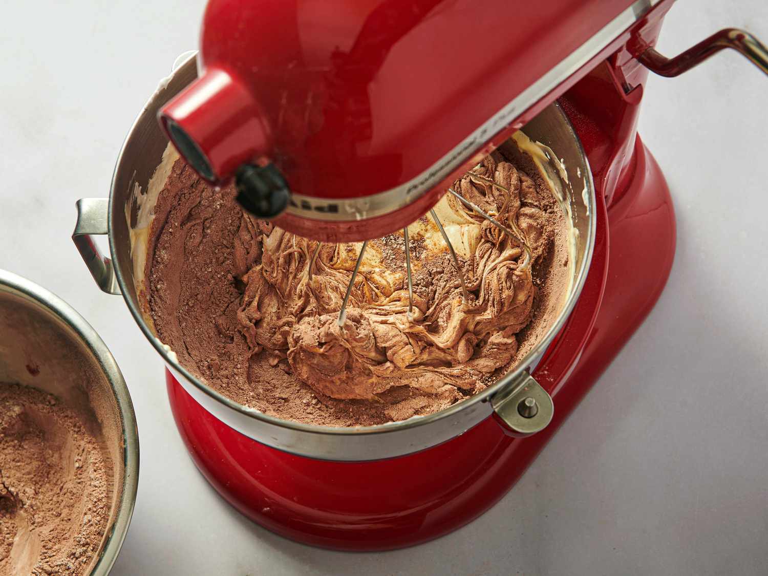 Overhead of batter being mixed