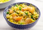 shrimp fried rice in a small bowl