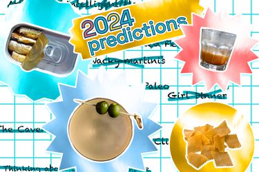 Collage of stickers and crossed out words