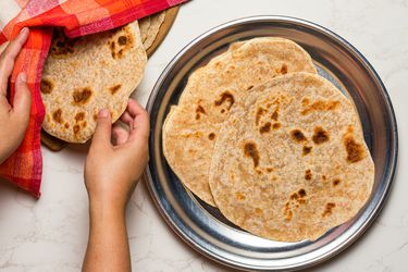 Overhead view of chapati