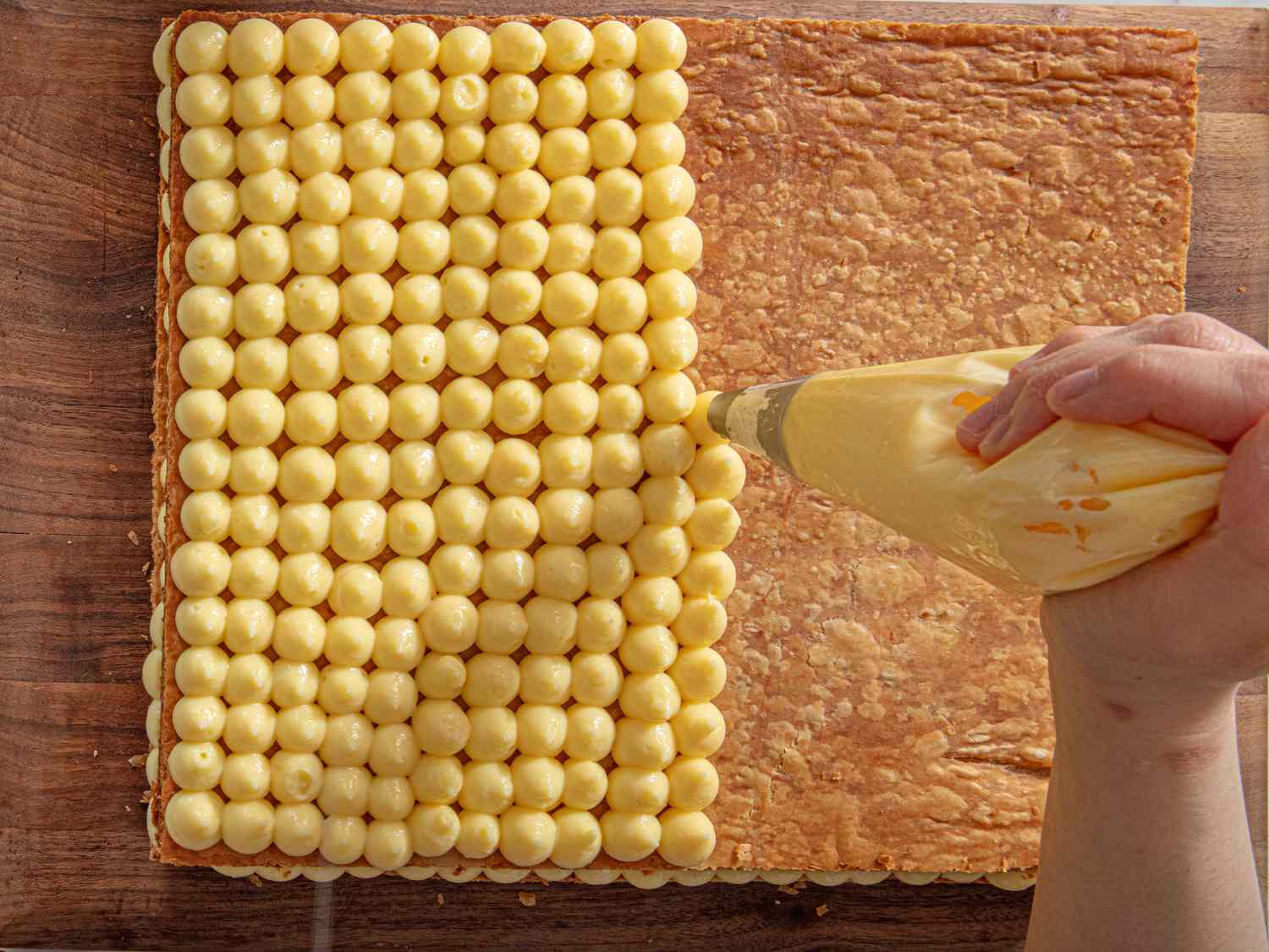 Overhead view of piping second layer