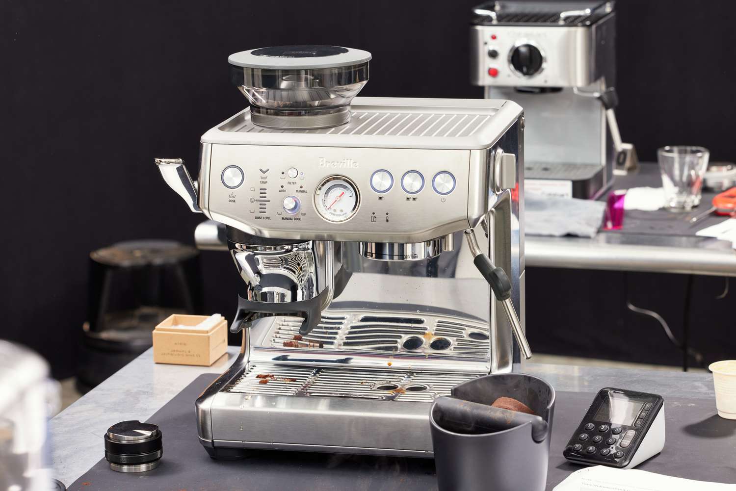 Breville Barista Touch Impress Espresso Machine with Grinder placed on a counter