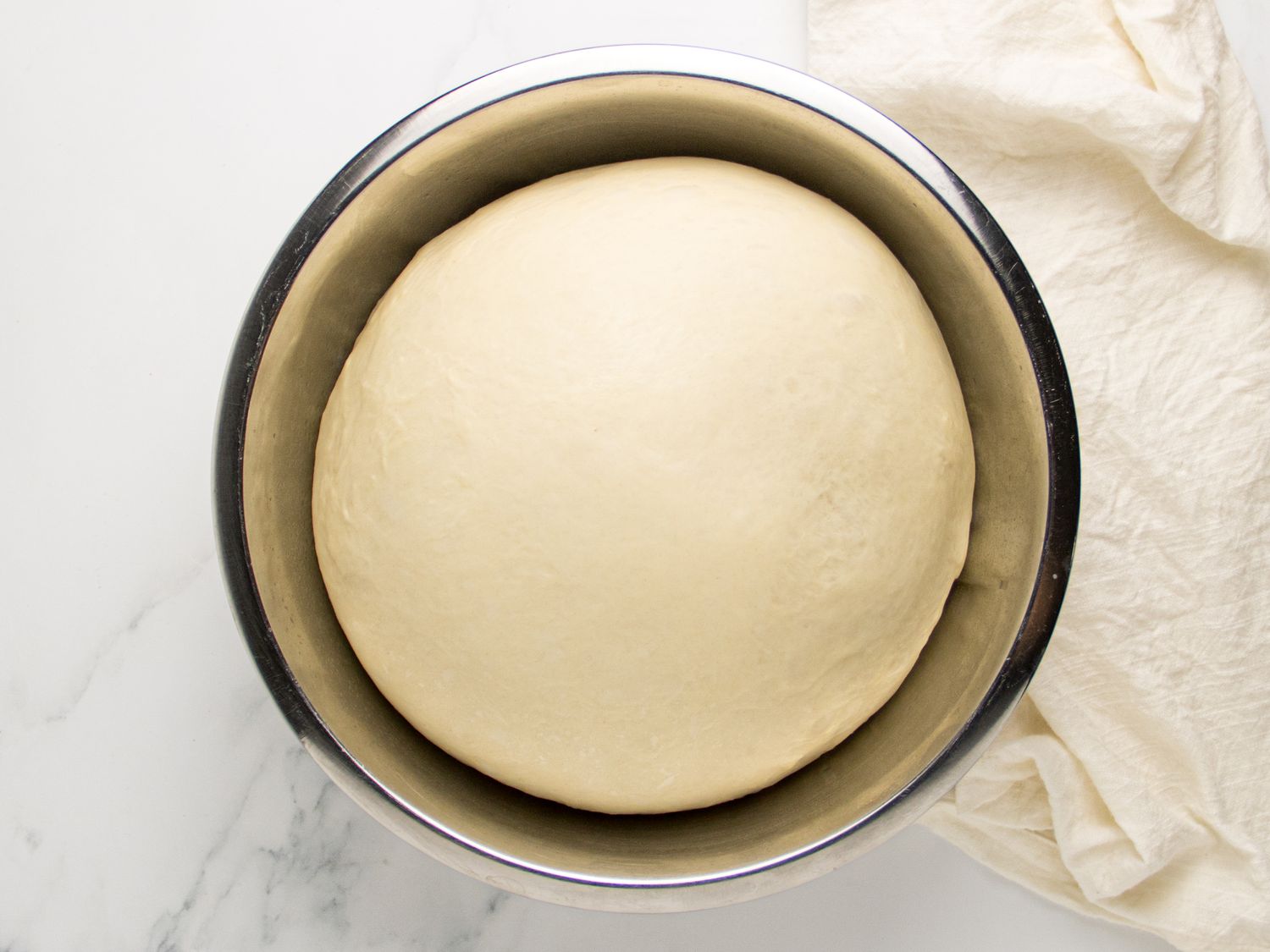 proved dough in bowl