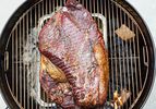 Smoked brisket on a barbecue grill