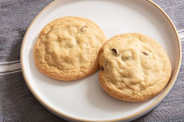 Overhead view of one bowl cookies
