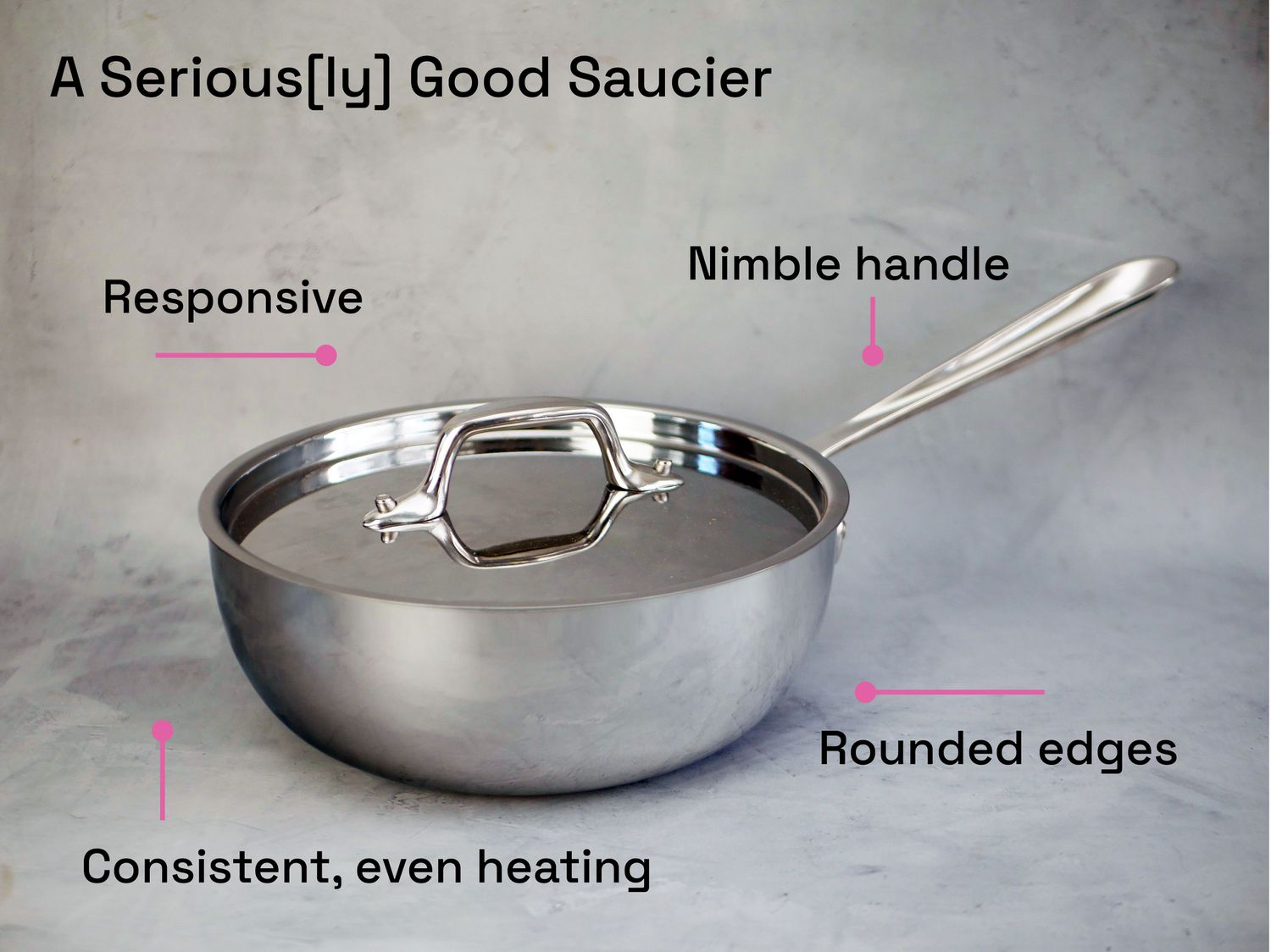 A saucier on a gray background