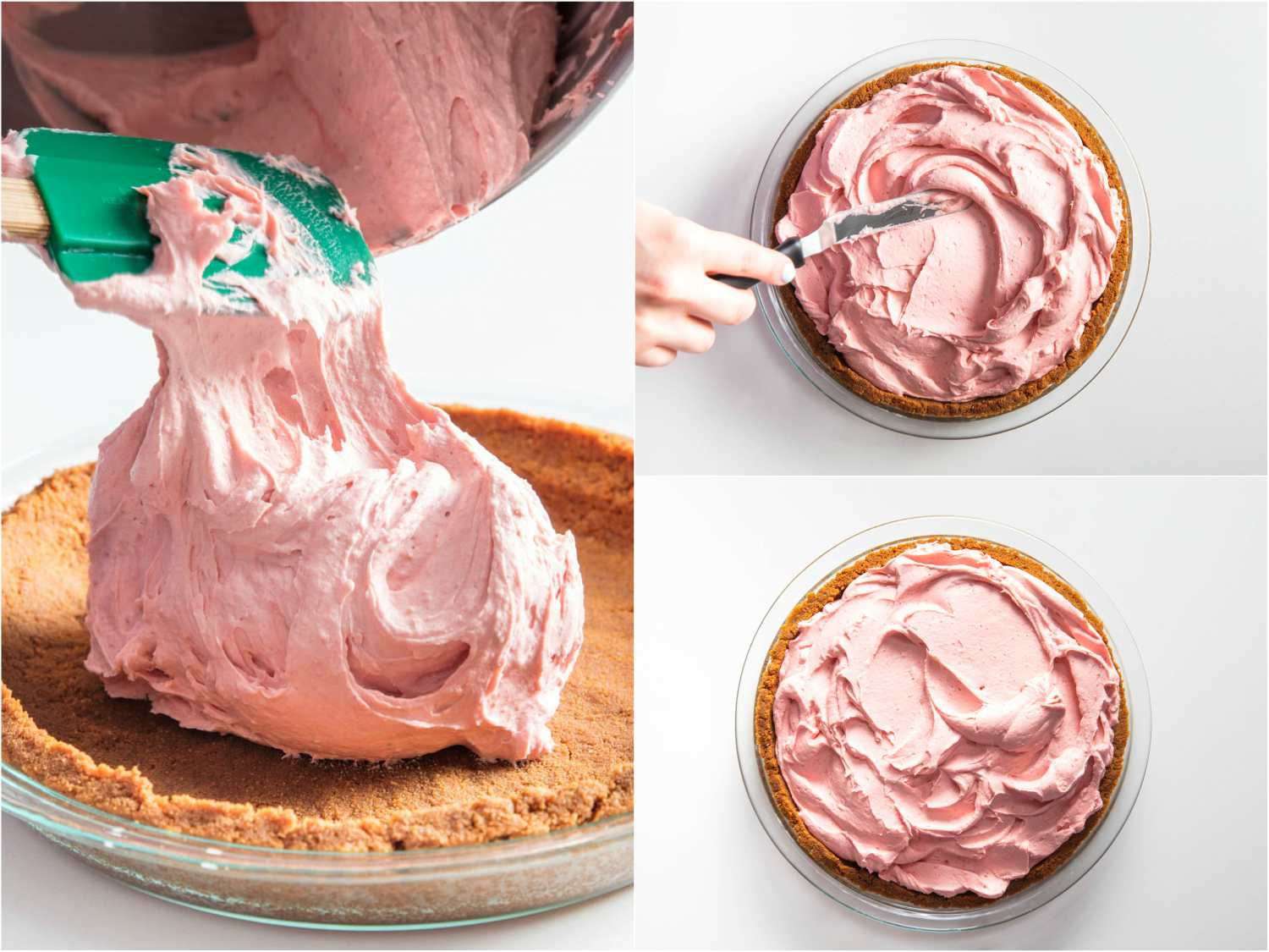 putting together a cheesecake