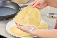 Crepes made in the Merten & Storck Pre-Seasoned 10-inch Carbon Steel Frying Pan