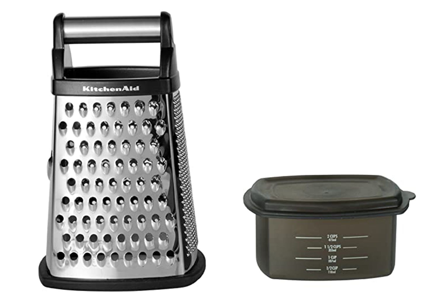 KitchenAid Gourmet 4-Sided Stainless Steel Box Grater With Detachable Storage Container