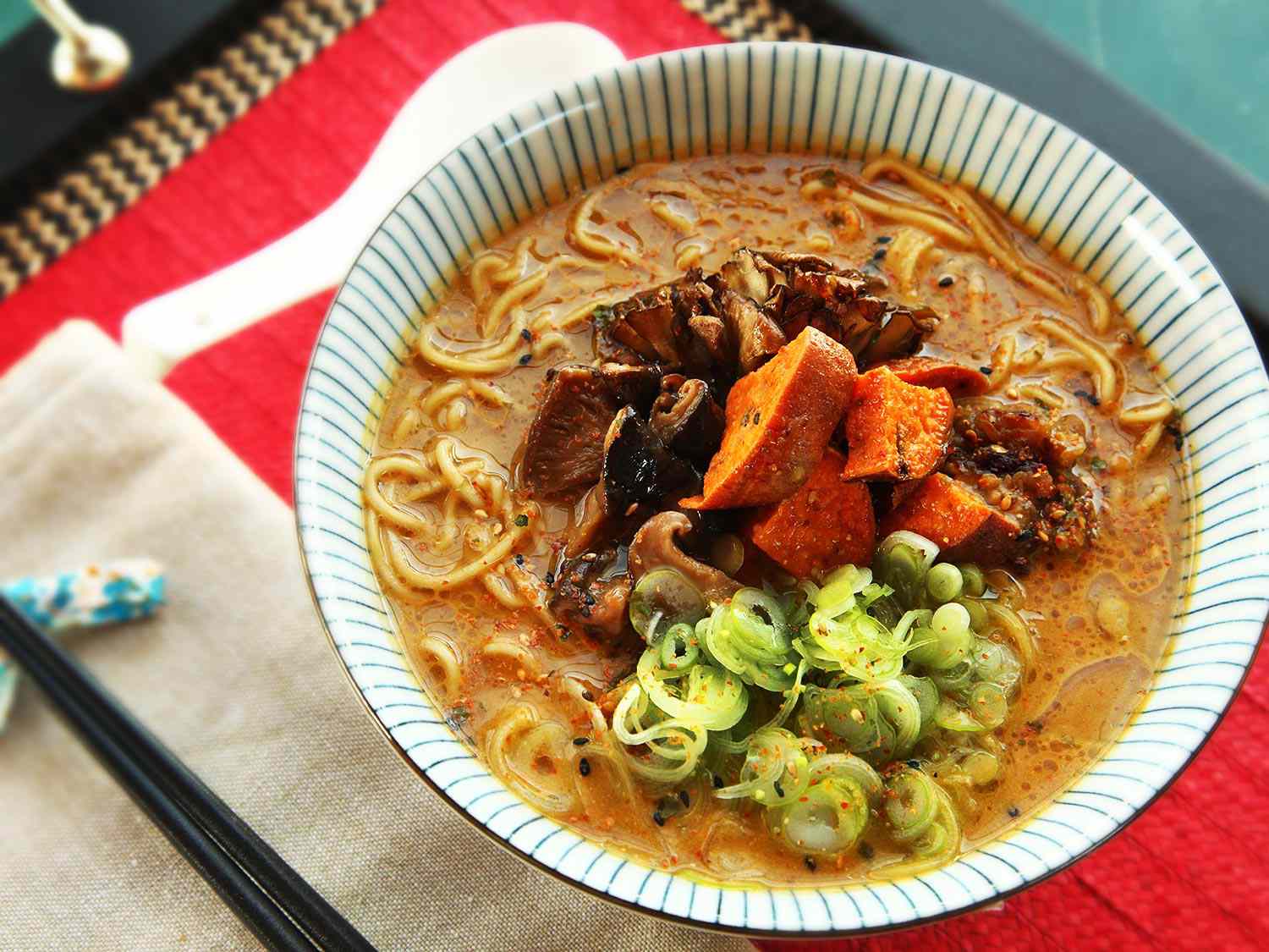 The Ultimate Rich and Creamy Vegan Ramen With Roasted Vegetables and Miso Broth