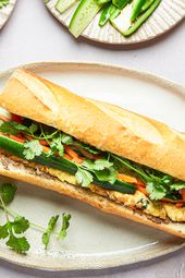 Overhead view of Egg and Pate Banh Mi