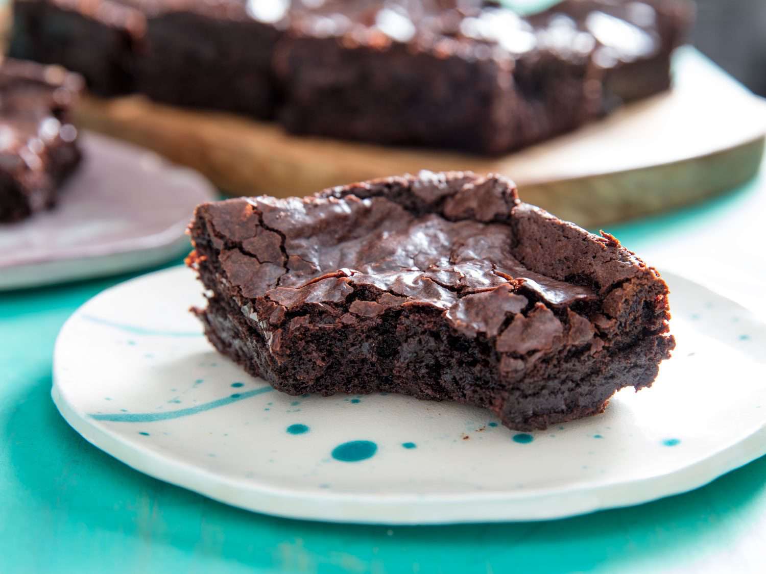 bite of vegan brownie