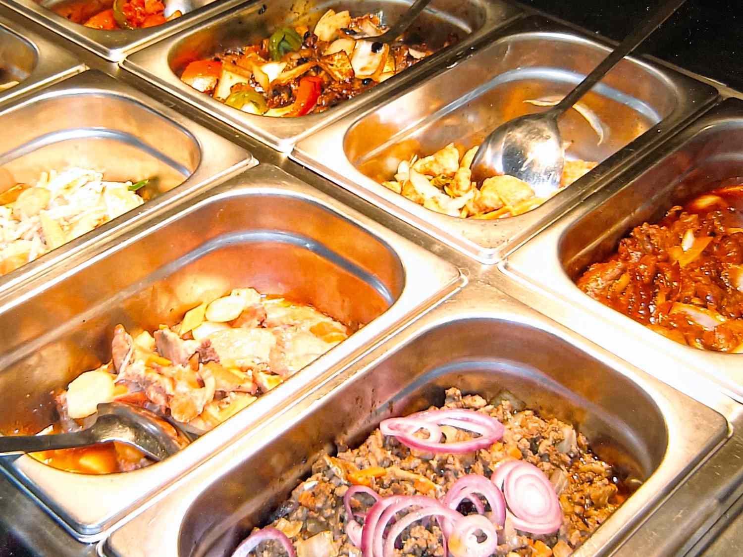 A buffet of British Chinese food