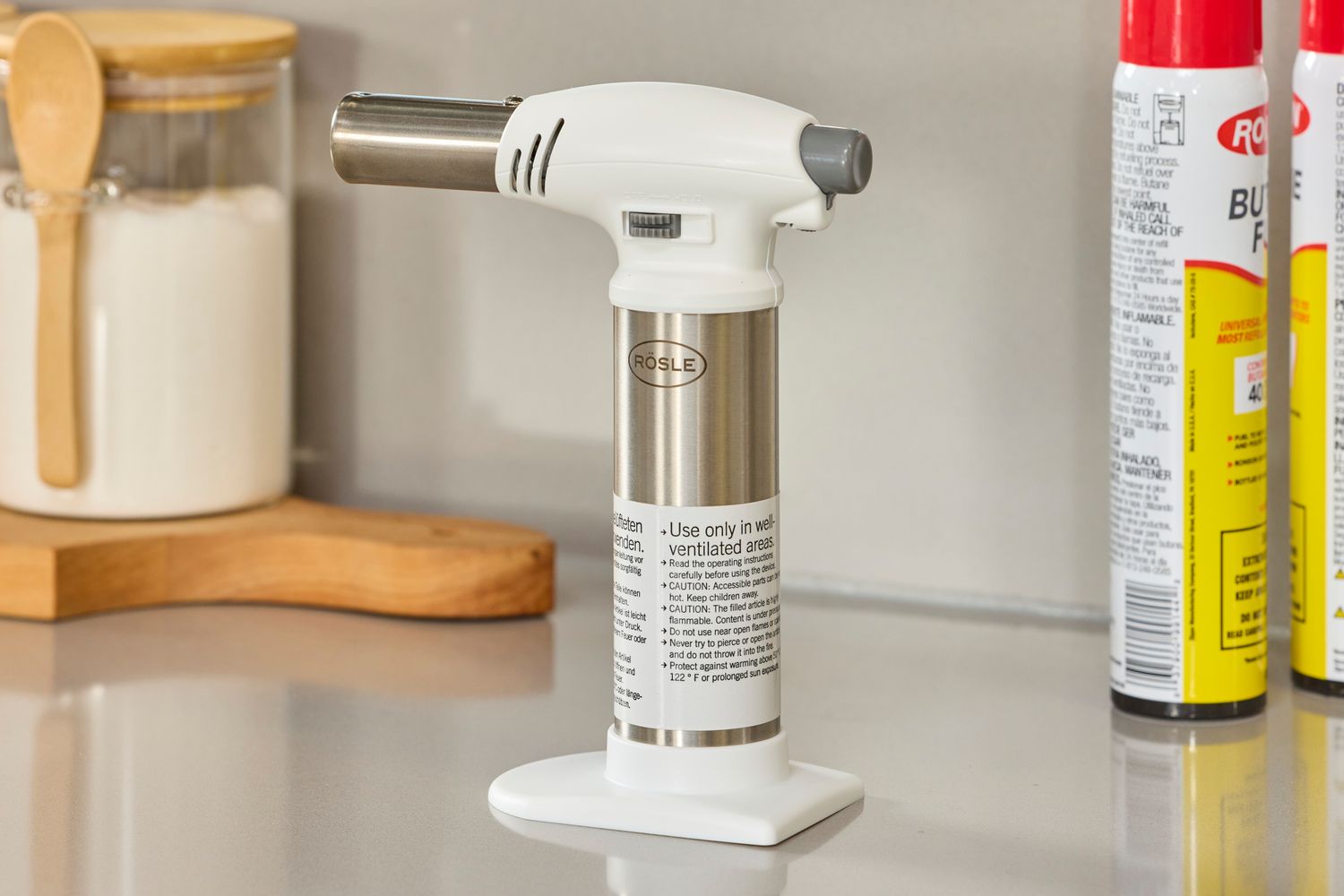 the rosle kitchen torch on a countertop