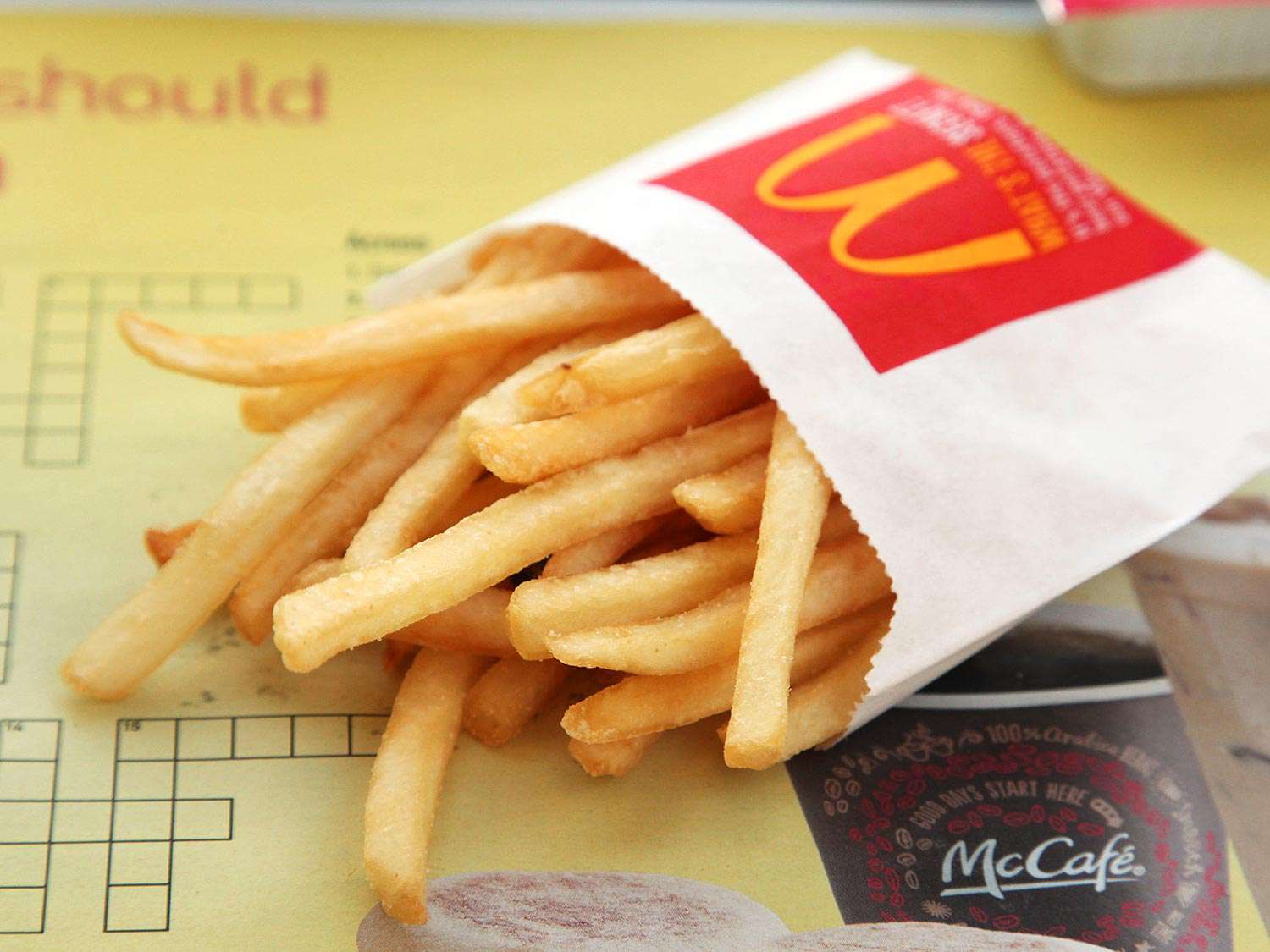 A small bag of french fries from McDonald's 