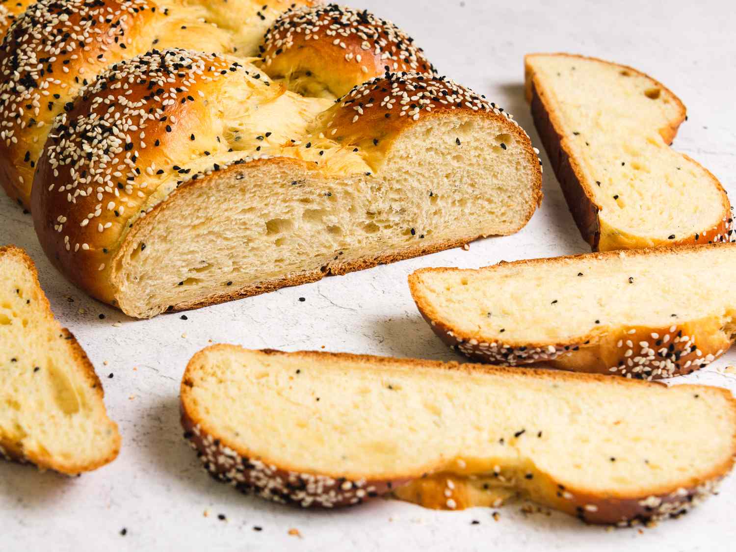 a choereg loaf with slices cut off
