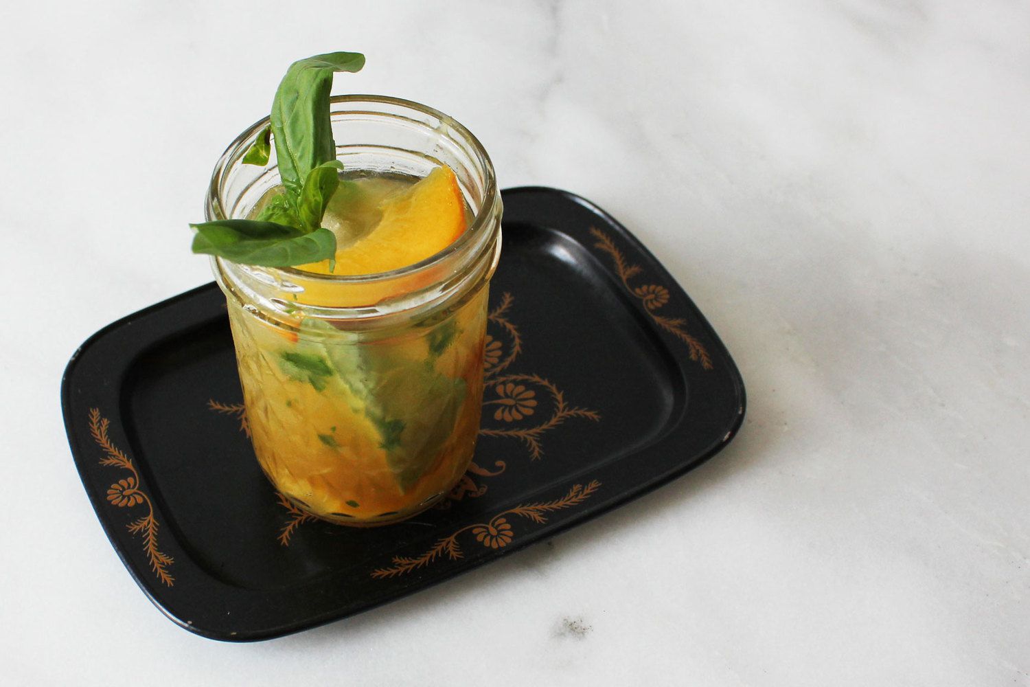 Tomato Gin Cobbler With Peaches and Basil