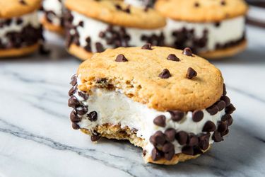 homemade chocolate chip ice cream sandwich