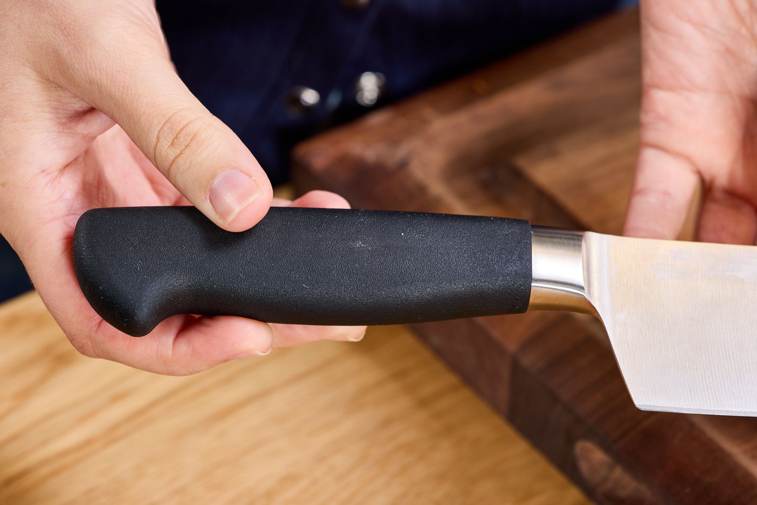 The handle of the Mercer Culinary 8-Inch Genesis Chef's Knife