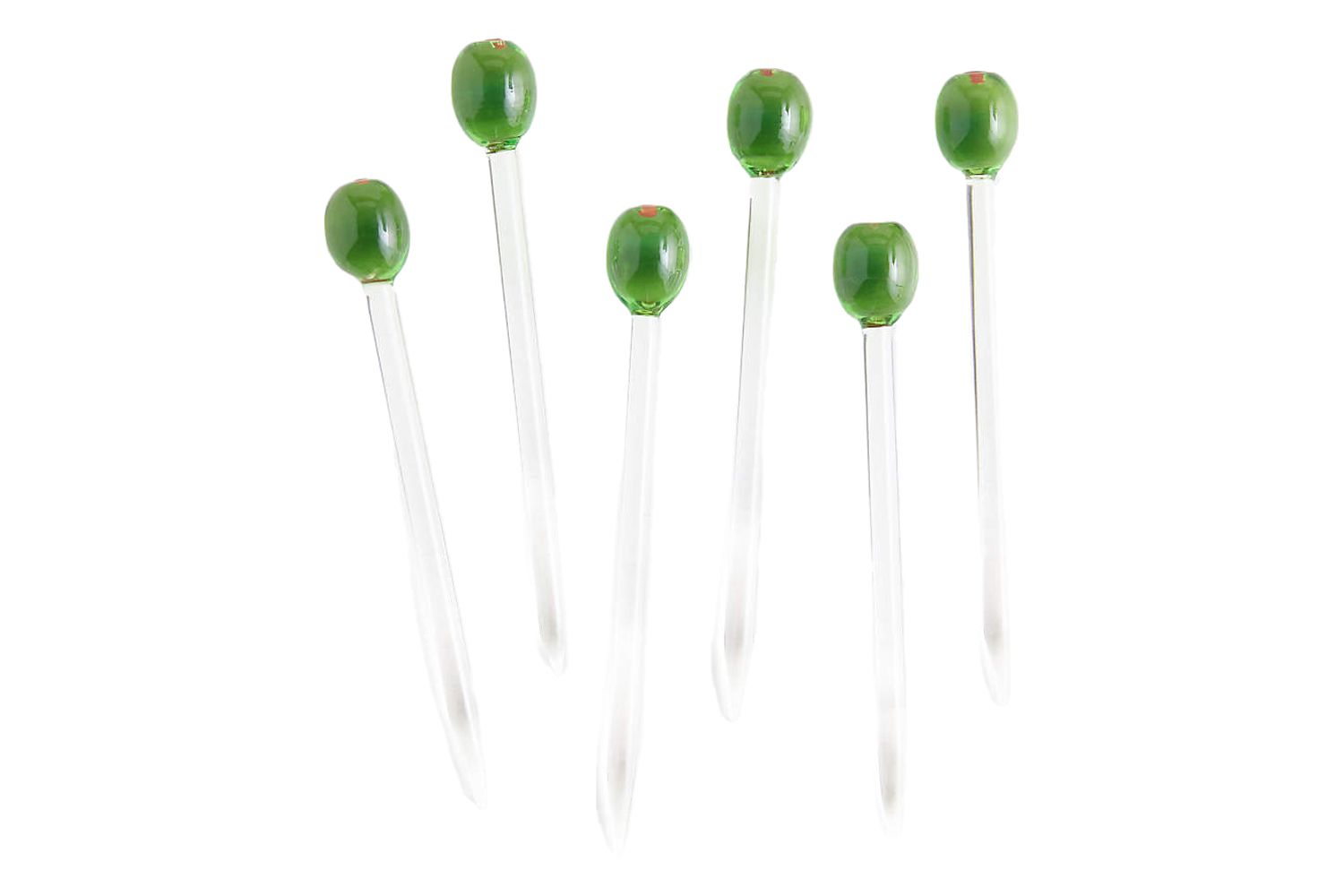 Crate & Barrel Olive Icon Glass Martini Picks