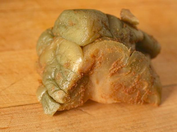 Closeup of preserved mustard root (zha cai).