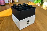 A case of Jukes nonalcoholic red wine