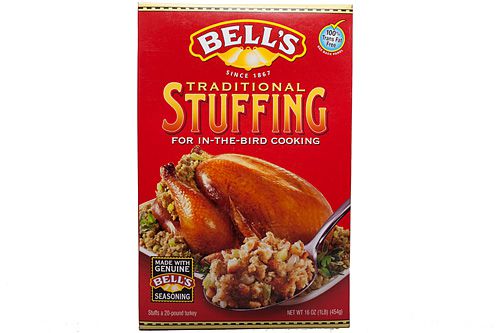 A box of Bell's Traditional Stuffing 