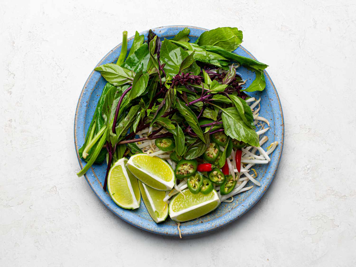 Toppings arranged on a plate