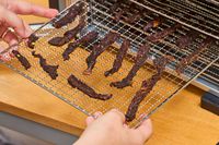 Beef jerky inside the Magic Mill food dehydrator