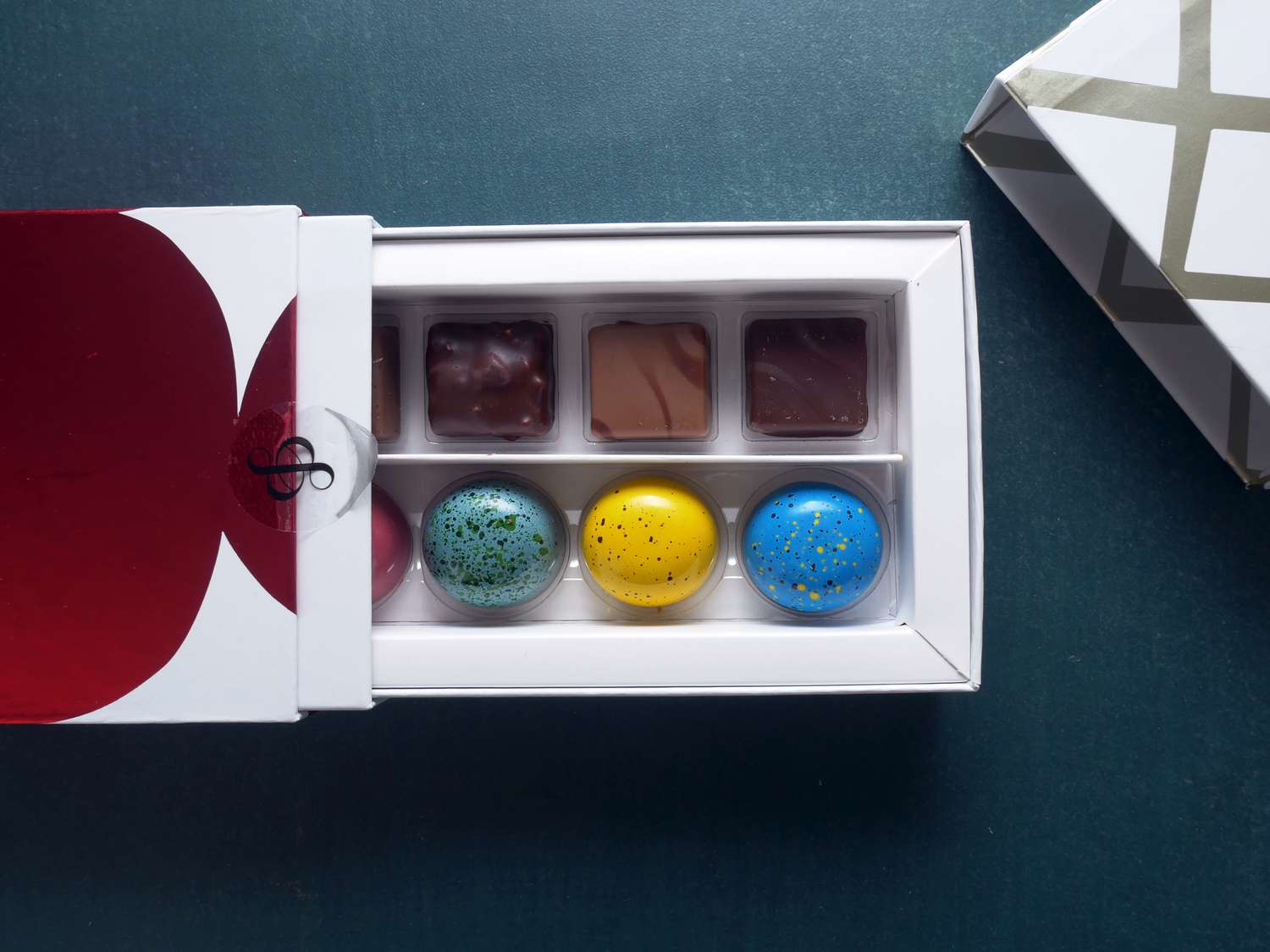 AndSons chocolate box on green blue background