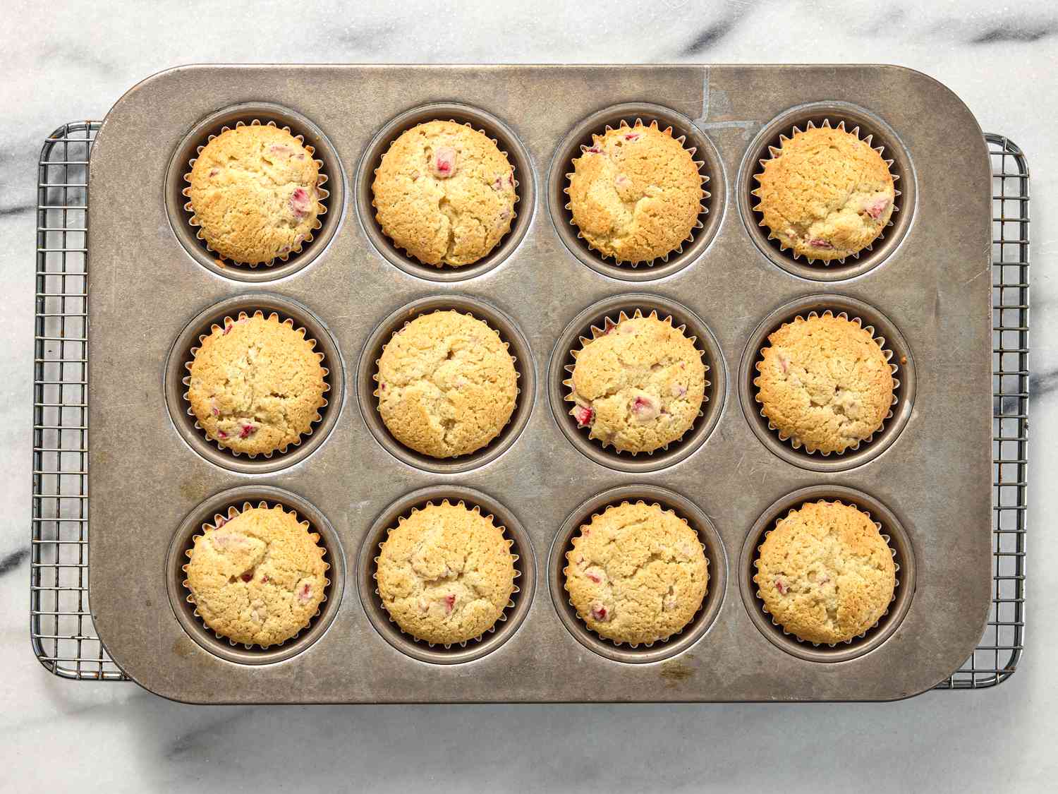 cupcakes cooling on wire rack 