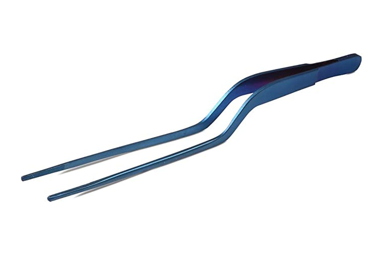 JB Prince Blue Offset Fine Tip Tweezer 7.8 inches