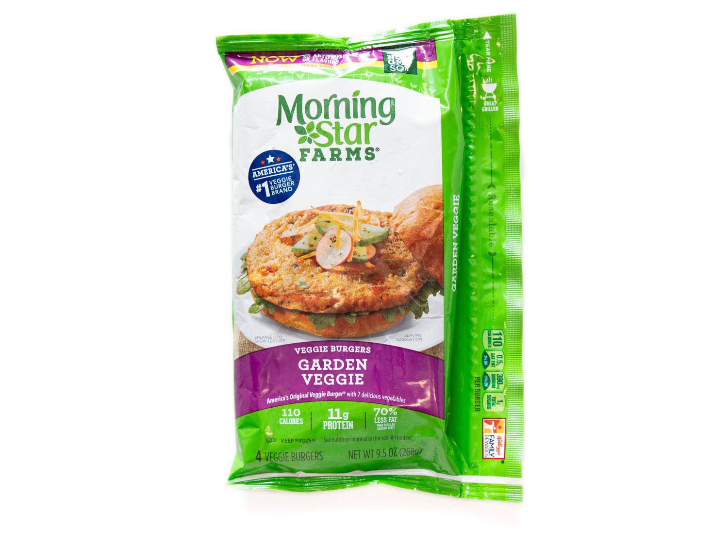 Product photo of MorningStar Garden Vegetable Veggie burger.