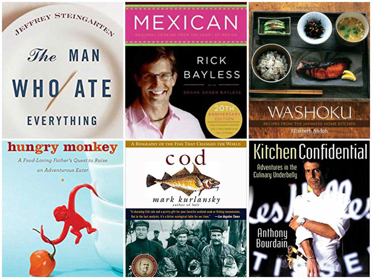 A collage of cookbooks