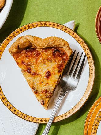 Overhead view of quiche