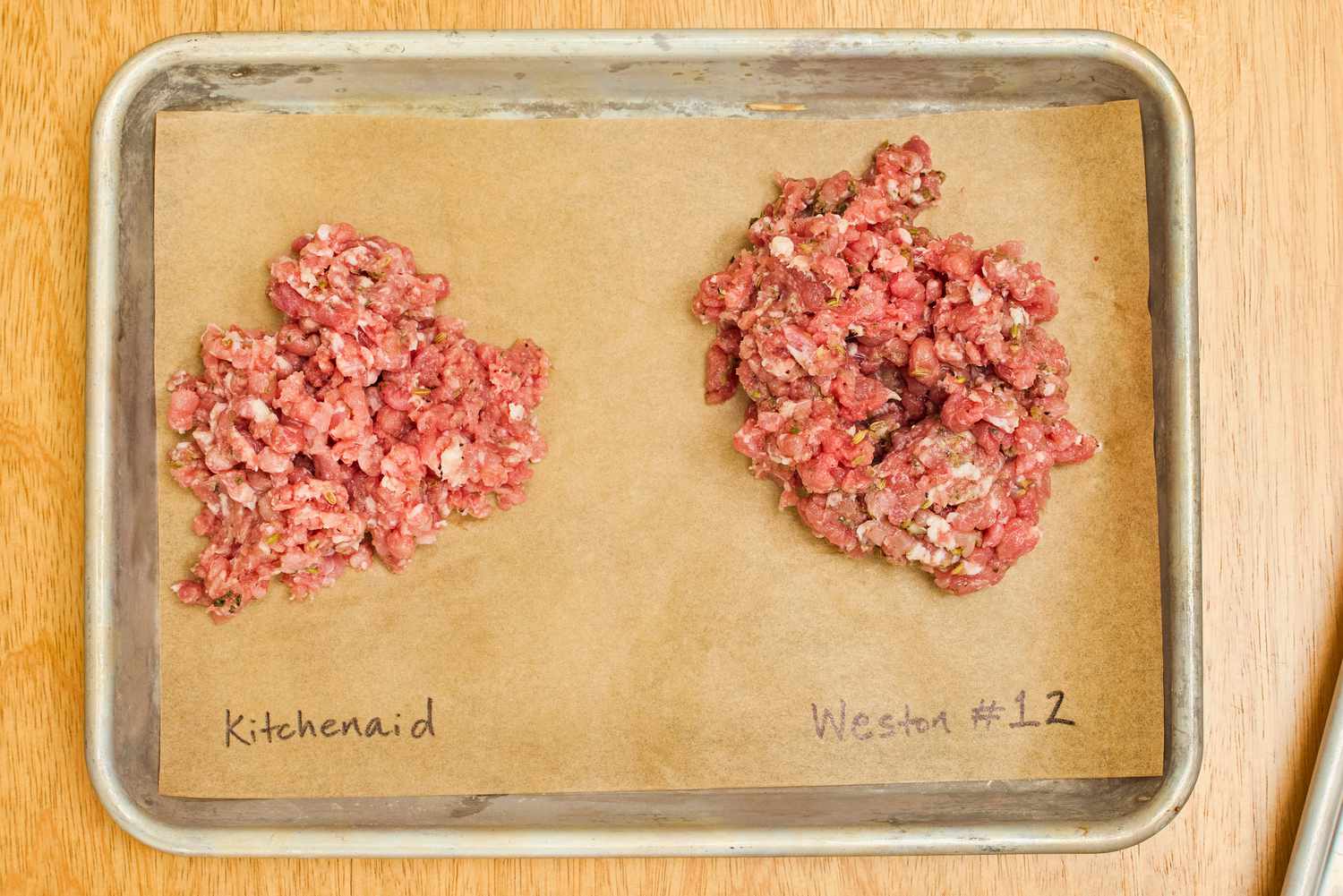 Different sizes of grind sausage from Weston #12 Electric Meat Grinder & Sausage Stuffer