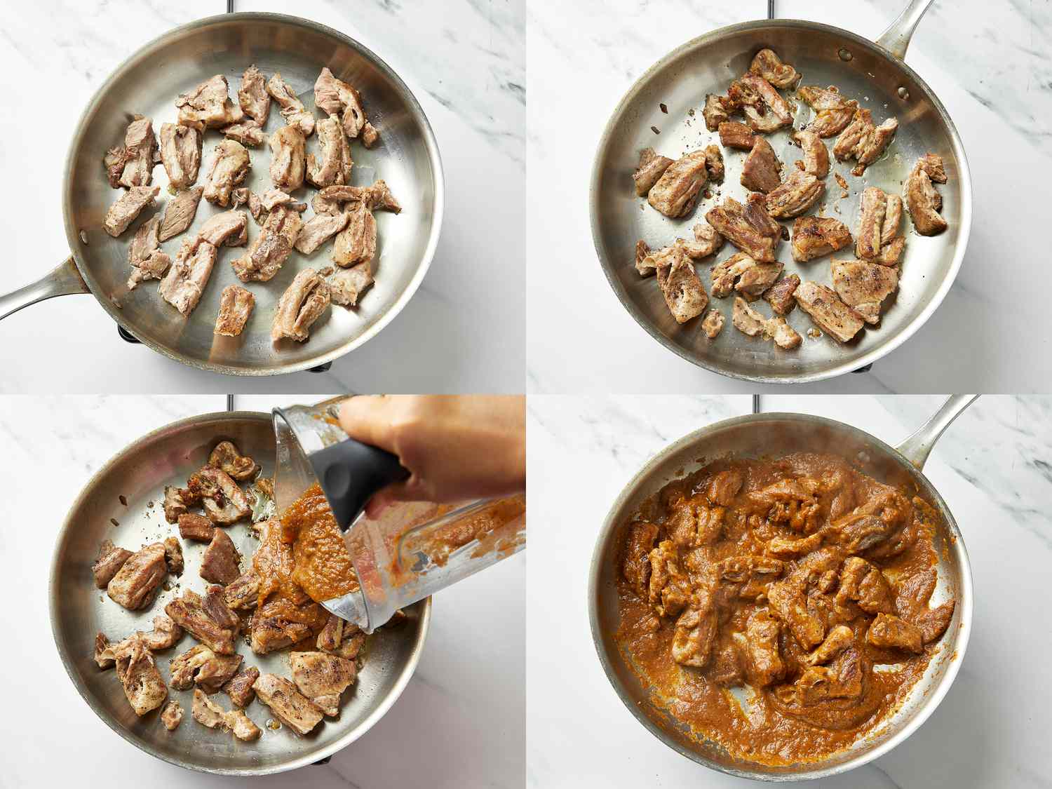 Overhead view of finishin moriqueta in pan