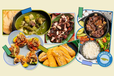 Collage of Jamaican food